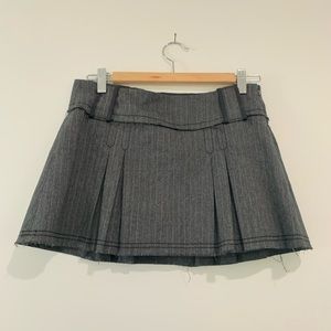 Shades of Grey Skirt, mini pleated gray pinstripe